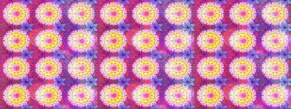 Renkli Bahar Teması eskiz kalıbı. Çiçeksel fantezi tasarımı ve parlak bir arka plan çizimi. Düz Çiçek Elementleri Tasarımı.