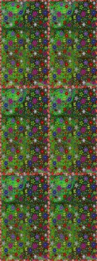 Çiçekler yeşile ve griye. Kusursuz bir arka plan modeli. Suluboya, elle çizilmiş. Raster stoku.