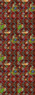 Tekstil, kumaş, ambalaj, hatıra defteri için hoş bir çiçek arkaplanı. Elle çizilmiş çiçek desenli Raster çizimi. Kahverengi ve kırmızı arka planda. Çocuksu tasarım.