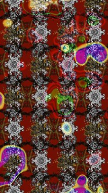 Raster illüstrasyonundaki çiçek desenli çizim. Suluboya tarzında renkler üzerine çiçekler.