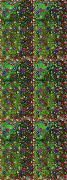 Çiçekler yeşile ve griye. Kusursuz bir arka plan modeli. Suluboya, elle çizilmiş. Raster stoku.