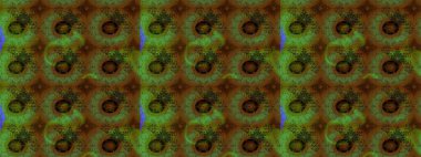 Tekstil için suluboya eskiz deseni. Şirin çiçekli, desenli, kahverengi renkli bir eskiz deseni. El çizimi çiçek çizimi deseni (fayans)).