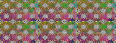 Düz Çiçek Elementleri Tasarımı. Gri renkli çiçekler. Raster illüstrasyonunda kusursuz çiçek deseni. Renkli Bahar Teması Kusursuz Arkaplan.