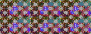 Suluboya, elle çizilmiş. Kusursuz bir arka plan modeli. Raster - stok. Vadinin çiçekleri gri ve kahverengi renklerde.