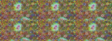 Sevimli, pürüzsüz desenli, küçük çiçekli, klasik tarzda. Kumaş, duvar kağıdı ve kağıt üzerine baskı yapmak için gelişen arka plan. Raster illüstrasyonu. Moda arka planında parlak buketler.