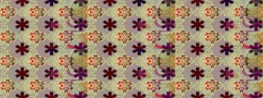 Raster illüstrasyonundaki çiçek desenli çizim. Tarafsız renklerde çiçekler. Renkli Bahar Teması eskiz kalıbı. Düz Çiçek Elementleri Tasarımı.