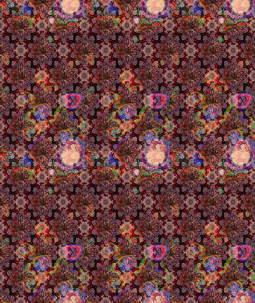 Kahverengi renkli çiçekler. Çiçekli karalama şeklinde Raster çiçek deseni. Nazik, sevimli çiçek arkaplanı..