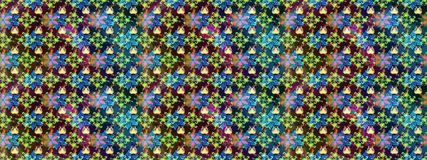 Çiçek süslemeli çizim deseni. Mavi renkli çiçekler. Raster illüstrasyonu.