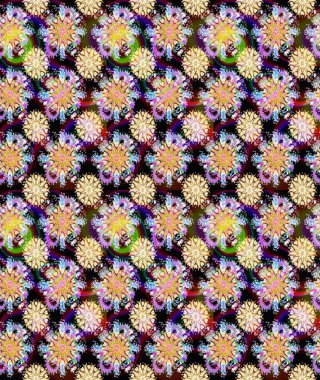 Yumuşak, bahar çiçekli arka plan. Çiçekli karalama şeklinde Raster çiçek deseni. Bej renkte çiçekler.