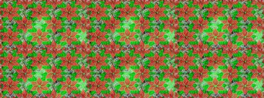 Seamless pattern with nice flowers on green and orange colors, watercolor floral pattern, tileable for wallpaper, card or fabric. Raster.