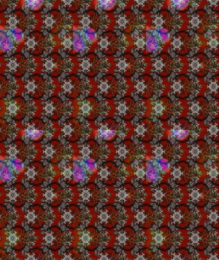 Çiçekli karalama şeklinde Raster çiçek deseni. Kahverengi renkte yaz çiçekleri. Raster illüstrasyonu.