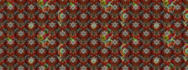 Renkli etnik çiçeklerle süslenmiş zarif bir eskiz şekli. Asya Tekstil 'inde Raster Çiçek İllüstrasyonu.