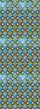 Üzerinde yeşil renkte karalamalar olan çiçek desenleri çiz. Raster illüstrasyonu.