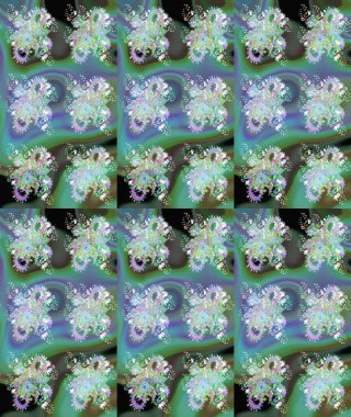 Raster illüstrasyonu. Eskiz geçmişi. Kumaş, tekstil, duvar kağıdı baskısı için. Raster. Tomurcukları çiçek olan sevimli bir çiçek deseni. Antika retro tarzı.