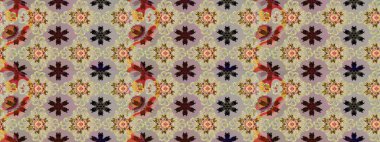 Sevimli çiçek raster deseni. Bej renkli çiçekler. Sketch Colour Spring Theme eskiz kalıbı. Düz Çiçek Elementleri Tasarımı.