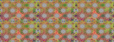 Asya tekstil tarzında. Raster illüstrasyonu. Kusursuz çiçek deseni. Düz Çiçek Elementleri Tasarımı. Renkli Bahar Temalı Kusursuz Arkaplan. Güzel kumaş deseni.