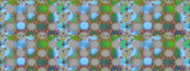 Mavi ve gri renkte çiçekler. Düz Çiçek Elementleri Tasarımı. Çiçekli kusursuz retro desen. Renkli Yaz Temalı Kusursuz Arkaplan.