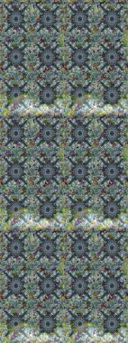 Düz Çiçek Elementleri Tasarımı. Renkli Bahar Temalı Kusursuz Arkaplan. Asya tekstil tarzında. Kusursuz çiçek deseni. Gri ve mavi renkte çiçekler. Raster illüstrasyonu.