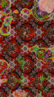 Küçük kahverengi, kırmızı ve nötr çiçeklerle oldukça eski bir besin torbası deseni. Millefleur 'lar. Tekstil, kumaş, kapaklar, duvar kağıtları, baskı, naylon, kupür defteri, dekupaj.