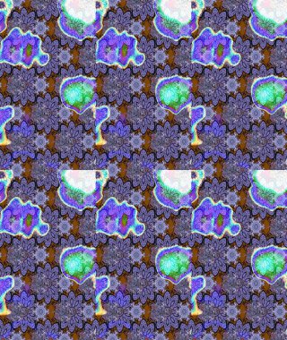 Renkli Bahar Teması eskiz kalıbı. Çiçekli çizim şekli. Düz Çiçek Elementleri Tasarımı. Mor renkte çiçekler.