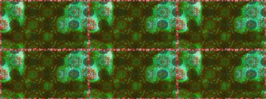 Yeşil renkte çiçekler. Renkli Bahar Temalı, pürüzsüz bir arka plan. Çiçekli, suluboya desenli kusursuz çiçek deseni. Düz Çiçek Elementleri Tasarım Raster illüstrasyonu.