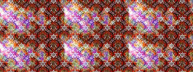 Raster Floral Illustration, Asyalı tekstil. Kahverengi renkli etnik çiçeklerle zarif bir eskiz deseni..