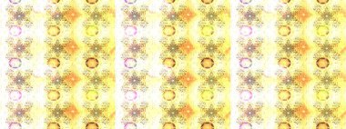 Sarı renkli vadi çiçekleri. Soyut etnik raster çizim kalıbı. Çiçekler..
