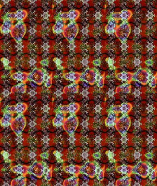 Raster deseni. Süslü kumaş deseni. Çiçekli çiçek deseni, suluboya..