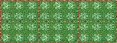 Vadinin çiçekleri yeşil ve nötr renklerde. Raster dikişsiz çiçek deseni.