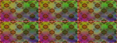 Karalama çiçekleri kusursuz desen. Yeşil ve kahverengi el çizimi desen. Raster deseni. Sanat ilham verici ve kahverengi tarzı çiçekler ve arkaplan bırakır.