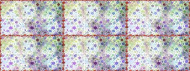 Tarafsız ve beyaz renklerde parlak çiçekli halı deseni.