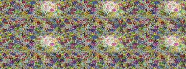 Çiçeklerle suluboya desenli çiçek deseni. Tarafsız ve gri renklerde Asya tekstil tarzında. Raster illüstrasyonu.