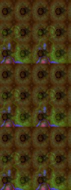 Tekrar eden çiçek arkaplanı, zarif kahverengi ve yeşil çiçek duvar kağıdı. Kahverengi ve yeşil renkler üzerine çiçek desenli eskiz, el yapımı papatyalar, papatyalar..