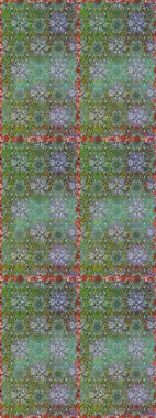 Küçük çiçekteki sevimli çiçek deseni. Varicologreen ve nötr raster pürüzsüz çizim. Birçok yeşil ve nötr soyut çiçekli tropikal desensiz desen.