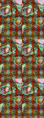 Çiçek süslemeli çizim deseni. Kahverengi ve yeşil renkli çiçekler. Raster illüstrasyonu.