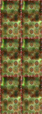 Kahverengi ve yeşil renkli çiçekler. Elle boyanmış suluboya, kusursuz çiçekler ve bitkiler..