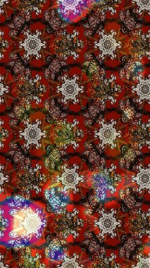 Şatafatlı bahar bahçesi dokusu. Kahverengi ve kırmızı renkte çiçek çizimi. Çiçek deseni. Raster illüstrasyonu. Kahverengi ve kırmızı renkte çiçekler.