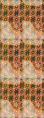 Duvar kâğıdı barok, İspanyol kumaşı. Kusursuz çiçek deseni. Turuncu renklerde grafiksel, modern, pürüzsüz desen. Kusursuz raster arkaplanı.