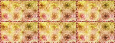 Multicolobeige and yellow elegant little flowers and funny bugs on a beige and yellow colors, raster texture, illustration.