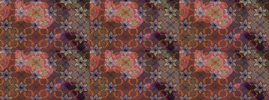 Desen, çizim, çiçek sınırı. Çiçek çelengi. Güzel, parlak, pürüzsüz kumaş, tuval. Kıvırcık, parlak örgü. Eski moda arka plan. Raster illüstrasyonu.