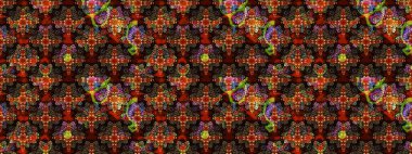 Küçük çiçekte güzel bir desen. Kahverengi çiçekli bahar çiçekleri. Moda baskıları için zarif bir şablon. Küçük renkli çiçekler. Motley illüstrasyonu.