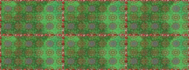 Flowers on green and brown colors. Gentle, spring floral background. Raster floral pattern in doodle style with flowers.