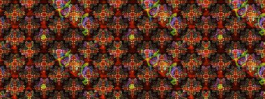 Küçük çiçekte güzel bir desen. Kahverengi çiçekli bahar çiçekleri. Moda baskıları için zarif bir şablon. Küçük renkli çiçekler. Motley illüstrasyonu.