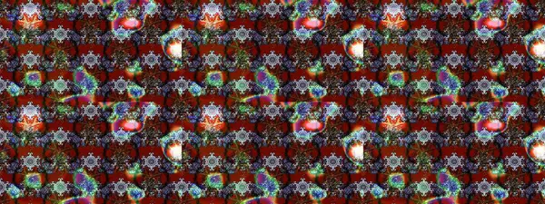 Raster illüstrasyonundaki çiçek desenli çizim. Güzel kumaş deseni. Raster illüstrasyonu. Kırmızı renklerde.