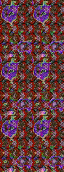 Raster illüstrasyonundaki çiçek desenli çizim. Çiçekler kırmızı, kahverengi ve yeşil renklerde.