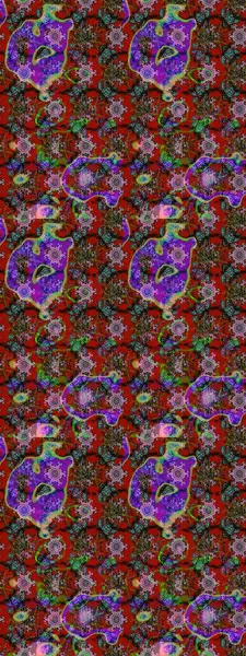 Raster illüstrasyonundaki çiçek desenli çizim. Çiçekler kırmızı, kahverengi ve yeşil renklerde.