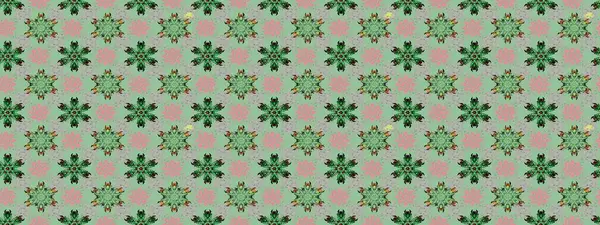 Sevimli çiçek raster deseni. Modaya uygun kumaş deseni. Renkli Yaz Temalı eskiz kalıbı. Düz Çiçek Elementleri Tasarımı.