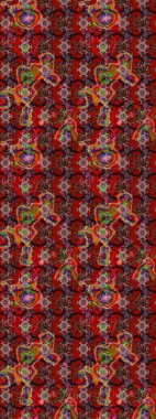 Raster çiçek izi. Klasik taslak çizimi. Çiçek kırmızısı, kahverengi ve siyah çizim deseni.