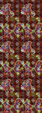 Kahverengi, kırmızı ve siyah renkte çiçekler. Renkli Bahar Teması eskiz kalıbı. Sevimli çiçek raster deseni. Düz Çiçek Elementleri Tasarımı.