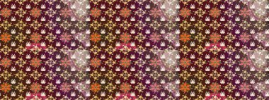 Çiçek deseni. Raster illüstrasyonu. Chichi 'nin kumaş kalıbını çiz. Renkli Bahar Teması eskiz kalıbı. Düz Çiçek Elementleri Tasarımı.